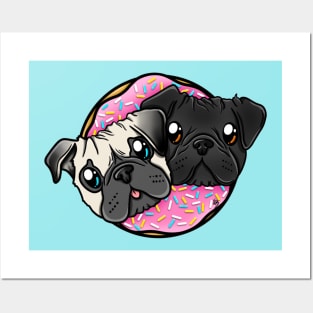 Pug donuts Posters and Art